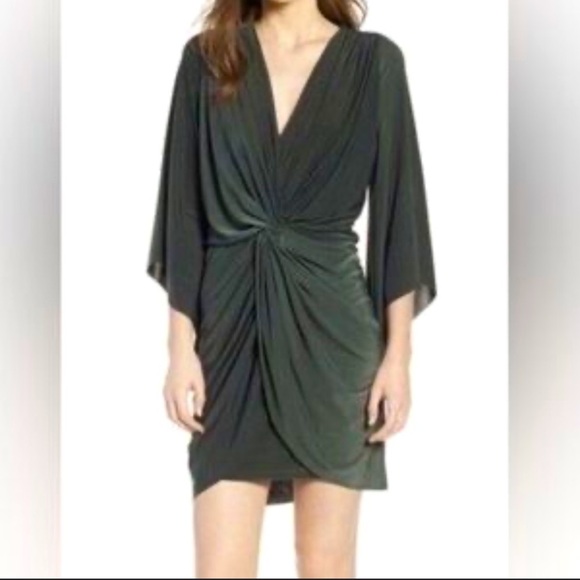 Green Draped Dress MISA teget formal fall party cocktail revolve boho NWT casual